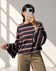 T-SHIRT MANICA AMPIA BLU MORO ROSSO