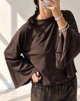 T-SHIRT MANICA AMPIA MORO
