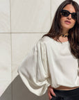 BLUSA SATIN JADE' BURRO