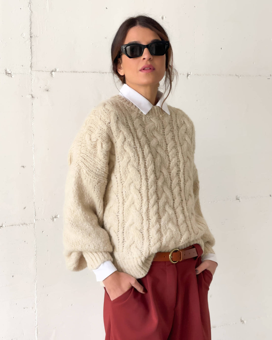 PULL TRECCIA OTIS PANNA