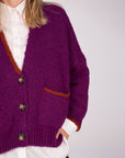 CARDIGAN ORSINA VIOLA RUGGINE