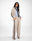 FELPA BARNEY CON ZIP BEIGE MARRONE