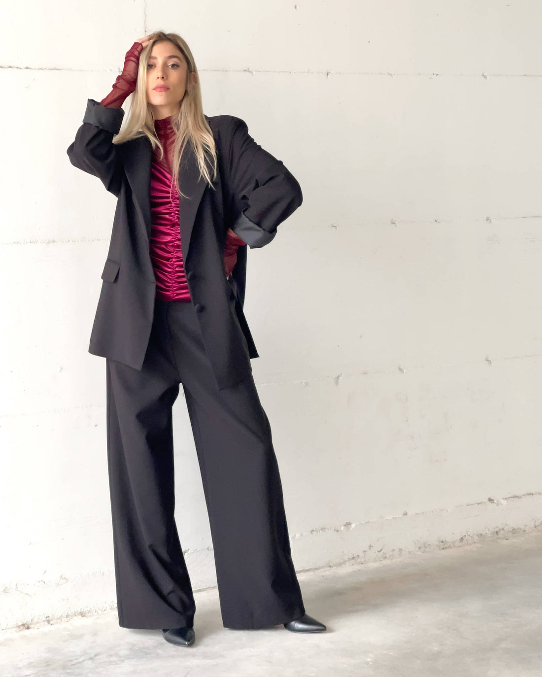 OVERSIZED DAMIAN TROUSERS NERO