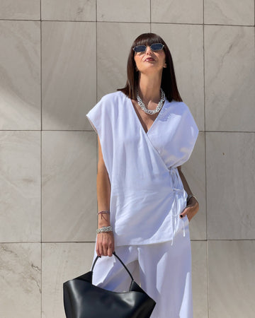 BLUSA INCROCIO DORIS OFF WHITE