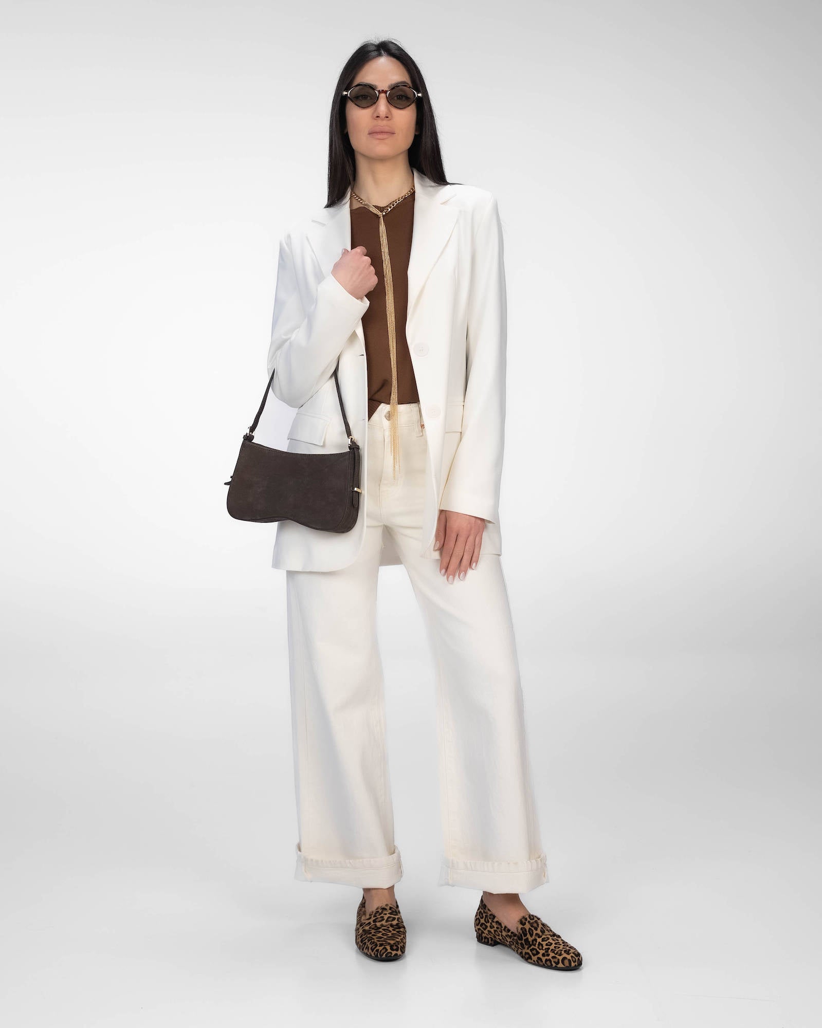 MAGLIA IN VISCOSA MELROSE MARRONE