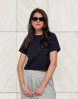 TSHIRT GENNY CON CASTONI NERO