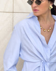 COLLANA SOTTILE CON PENDENTI AMBRA