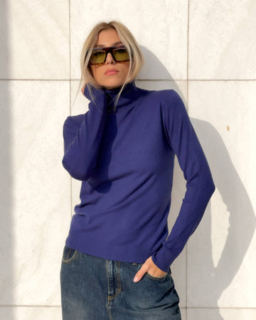 DOLCEVITA IN MAGLIA FINE BLU