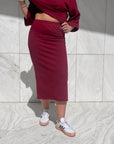 GONNA IN FELPA GINNY BORDEAUX