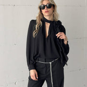 BLUSA IN GEORGETTE EUDORA NERO