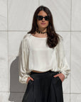 BLUSA SATIN JADE' BURRO
