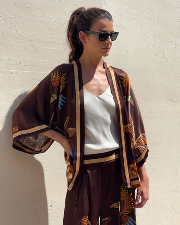 KIMONO  PALM TABACCO