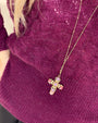 COLLANA LUNGA CROCE MALENA ORO AMETISTA