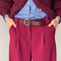 OVERSIZED DAMIAN TROUSERS CHERRY