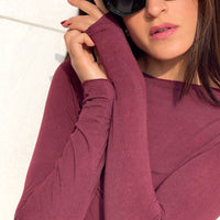 SOTTOGIACCA IN MODAL E CASHMERE BORDEAUX