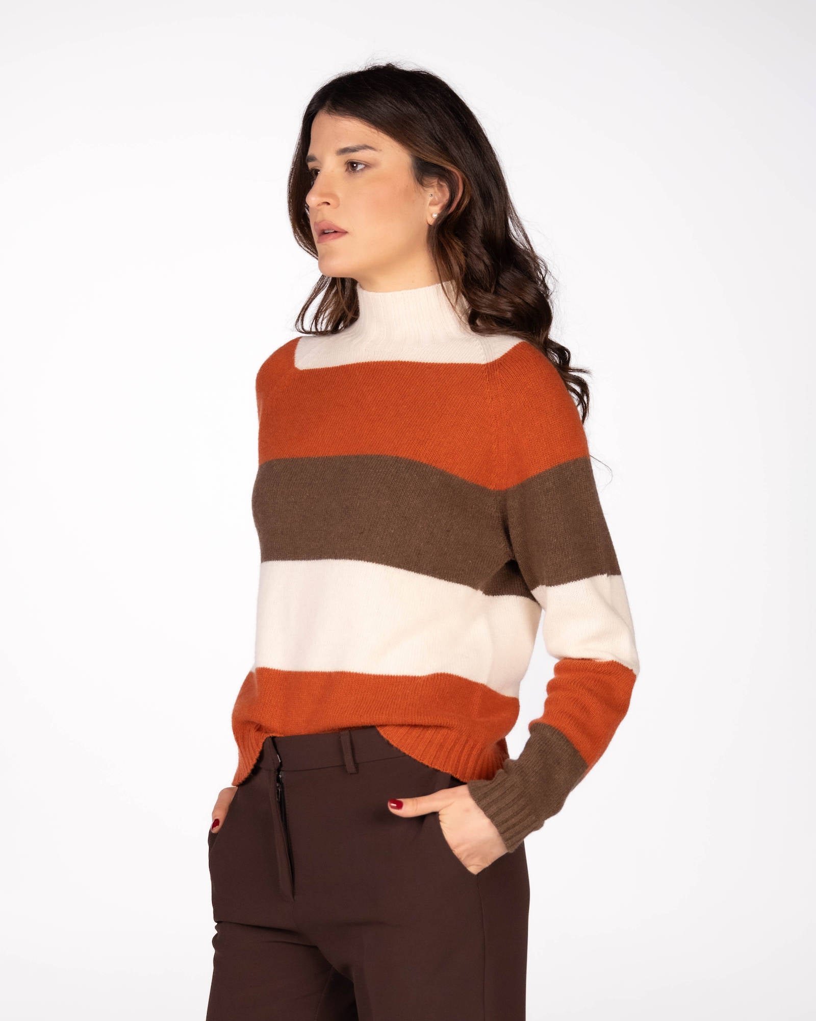 PULL CASHMERE BLEND RAQUEL RUGGINE MORO