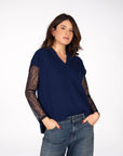 GILET IN LANA ARIEL INCHIOSTRO