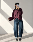 MAGLIA A RIGHE DAISY BLU BORDEAUX