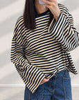 MAGLIA A RIGHE DAISY SABBIA NERO