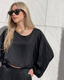 BLUSA SATIN JADE' NERO