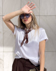 T-SHIRT SATIN NORA BIANCO OTTICO