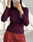 DOLCEVITA MINU' IN MAGLIA FINE AUBERGINE