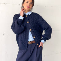 CARDIGAN TRECCIA OTIS NAVY