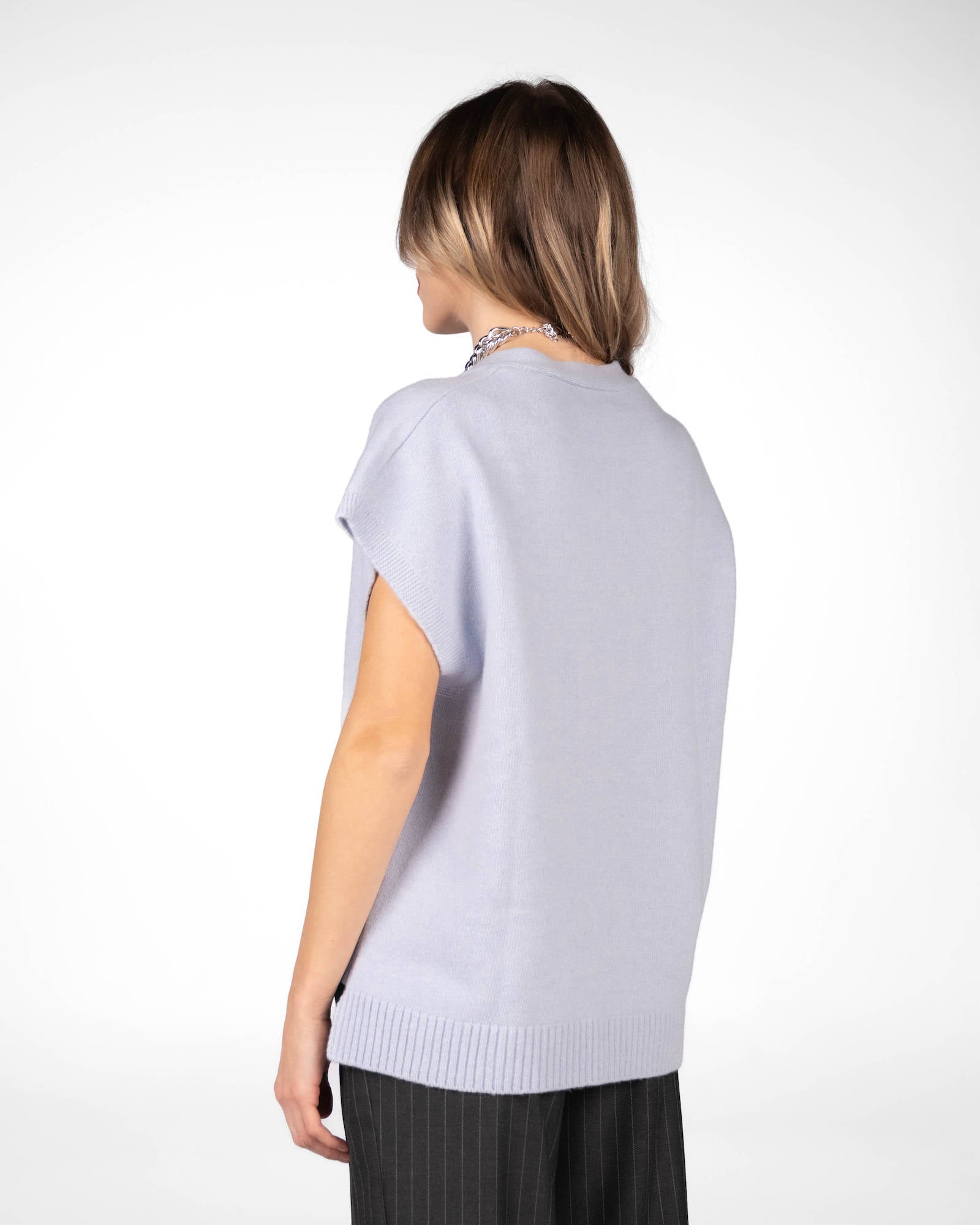 GILET IN LANA ARIEL CELESTE