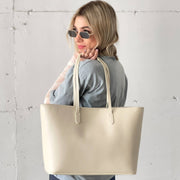 MAXI BAG IN PELLE WOLF CREAM