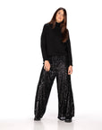 PANTA PALAZZO PAILLETTES JOSIE NERO