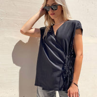 BLUSA INCROCIO DORIS NERO