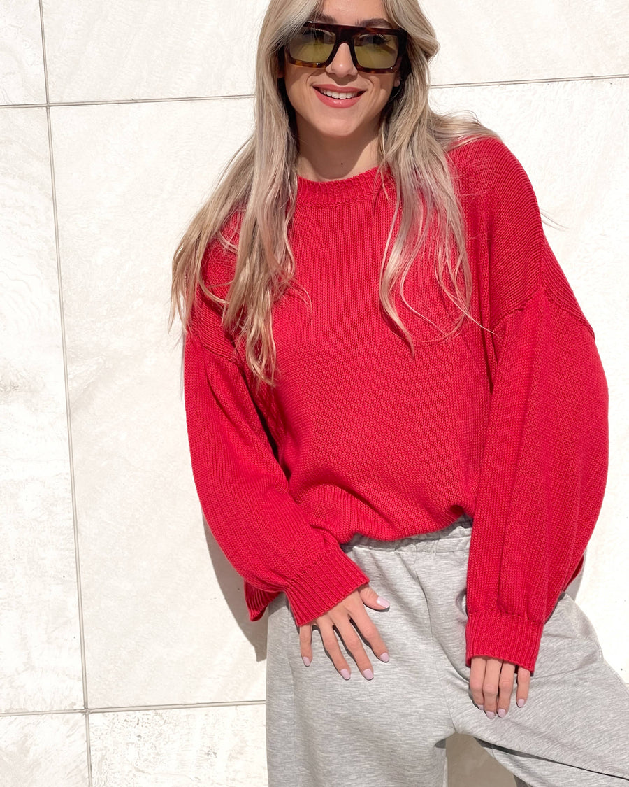 MAGLIA IN FILO NINA ROSSO