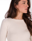 GIROCOLLO MARA IN MAGLIA FINE PANNA