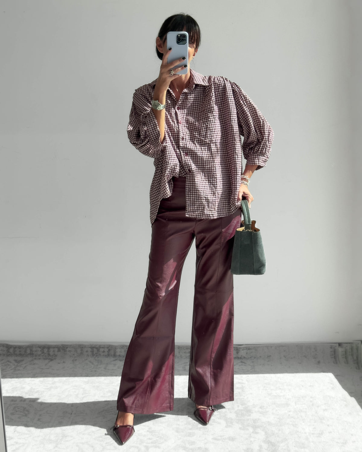 PANTALONE ECOPELLE BORDEAUX