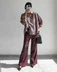 PANTALONE ECOPELLE BORDEAUX