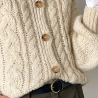 CARDIGAN TRECCE OTIS PANNA