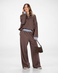 PANTALONE ORLANDO MARRONE CELESTE
