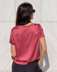 T-SHIRT SATIN NORA ROJO