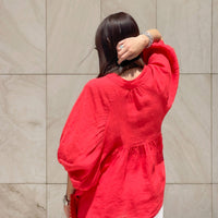 CAMICIA IN LINO MARGHERITA FLAME RED