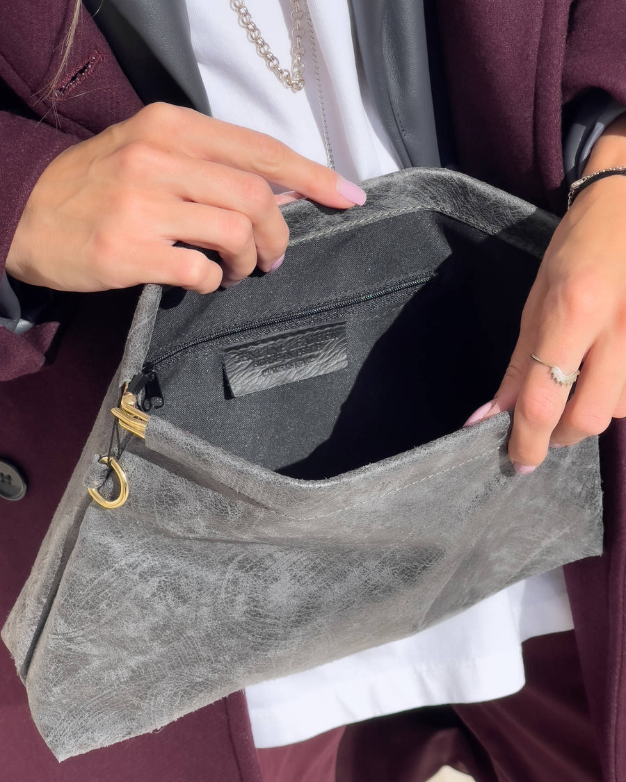 POCHETTE ROWENA ELEPHANT GRIGIO