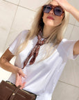 T-SHIRT SATIN NORA BIANCO OTTICO