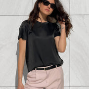 T-SHIRT SATIN NORA NERO