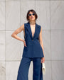 GILET ANAIS BLU
