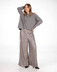 PANTA PALAZZO PAILLETTES JOSIE ARGENTO