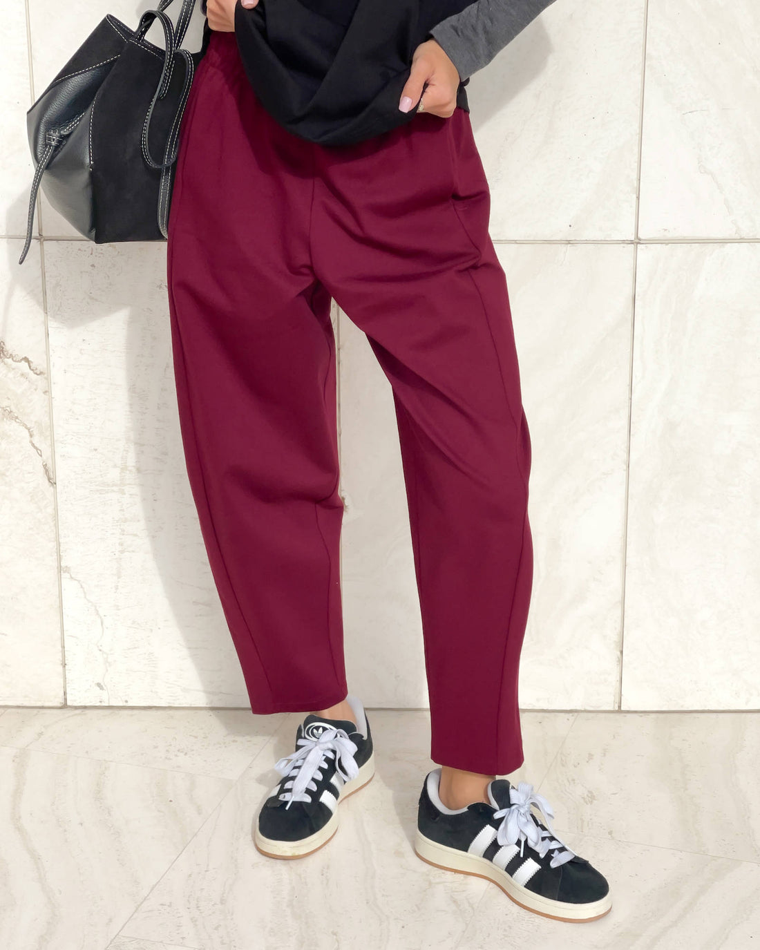 PANTALONE LIAM IN PUNTO MILANO BORDEAUX