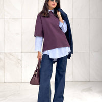 T-SHIRT OVER LUNGA KIARA DARK PLUM