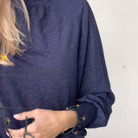 TOP CON SPALLINE ANASTASIA BLU NOTTE