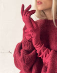 GUANTI LUNGHI VELOUR ROSSO