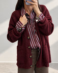 CAMICIA A RIGHE FIRMIN BORDEAUX