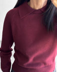 PULL POLO GIULY BORDEAUX